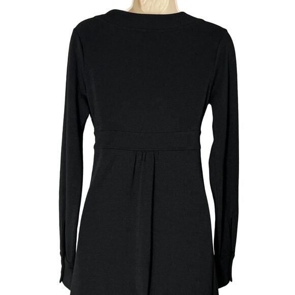 J.Crew Vintage Wool Long Sleeve A Line Empire Waist Midi Dress in Black Size 4 - Picture 7 of 9